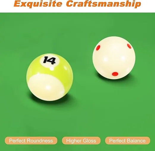 PATIKIL Billiard Balls Set, 2-1/4" Regulation Size Full 16 Professional Billiards Ball, Pool Table Balls for Replacement
