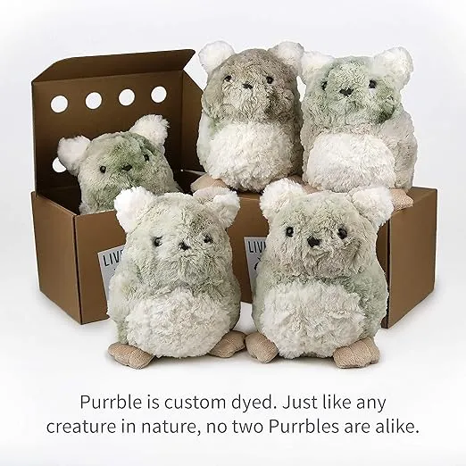 Purrble - Calming Toy Companion with Dynamic Heartbeat and Soothing Purr - Interactive Plush Companion for All Ages - Stuffed Animal Doll for Emotion Regulation - Cuddle and Pet Plushies