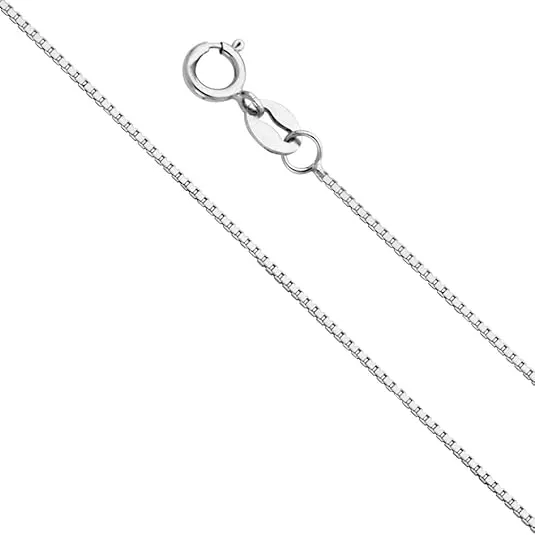 14k REAL Gold Solid Box Link Chain Necklace with Lobster Claw Clasp - Select Option