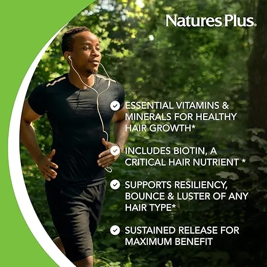 Natures Plus Ultra Hair - 90 Sustained Release Tablets, Pack of 2 - Supports Healthy Hair Growth - for Men & Women - Gluten Free - 90 Total Servings