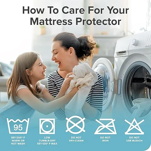 Bare Home Crib Size Mattress Protector - Premium 100% Waterproof Mattress Protector - Vinyl Free - Cooling Mattress Protector (Crib, White)
