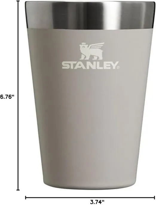STANLEY Adventure Inulsated Stacking Beer Pint Glass, 16oz Stainless Steel Double Wall Rugged Metal Drinking Tumbler