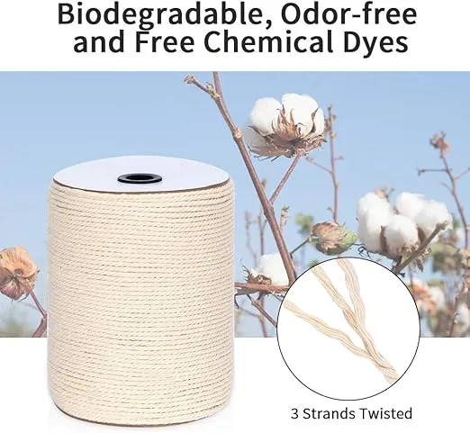 Macrame Cord 4mm x 328Yards(984Feet),Natural Cotton Macrame Rope - 3 Strands Twisted Macrame Cotton Cord for Wall Hanging, Plant Hangers, Crafts, Gift Wrapping and Wedding Decorations