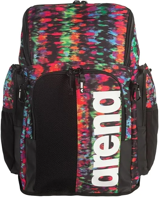 ARENA Spiky III Backpack 45 Swimming Athlete Sports Gym Rucksack Large Training Gear Equipment Swim Bag for Men and Women, 45 Liters, Tie Dye