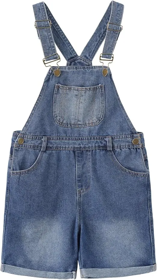 GRANDWISH Girls Overalls/Shortalls, 3-10 Year-Old Girls Overall Shorts, Kids Denim/Canvas Overalls/Short Overalls