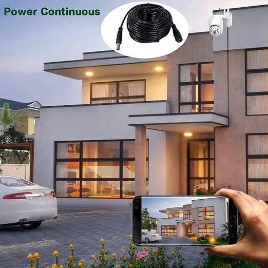Dc 12v CCTV Power Extension Cable 2.1x5.5mm for CCTV Security Camera WiFi IP Surveillance Camera NVR Dvr LED Strip Router Christmas Light (5Meters-16FT)