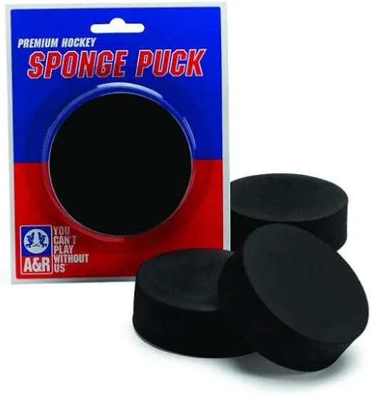 A&R Sports Sponge Hockey Puck, Black