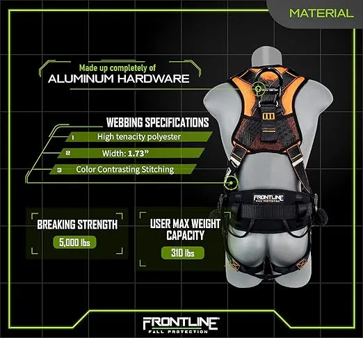 FRONTLINE FALL PROTECTION Harnesses + D-Ring+ Multiple Styles + OSHA and ANSI compliant