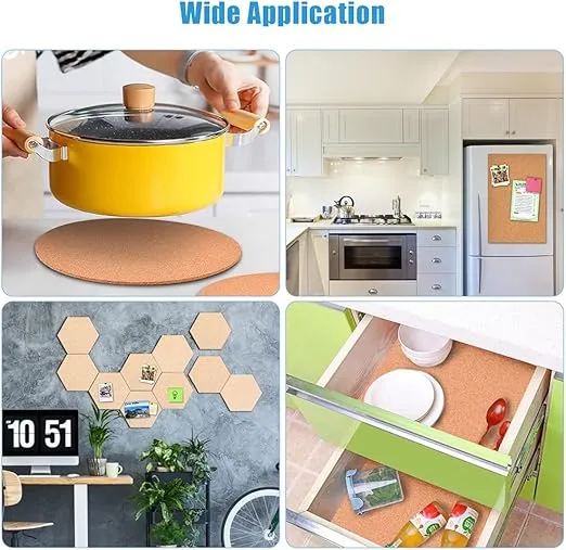 Self-Adhesive Cork Board Roll, 1/8" Thick Cork Boards for Walls, 20"x16" Cork Board Roll for Office, Home, School(3mm,40 * 50cm)