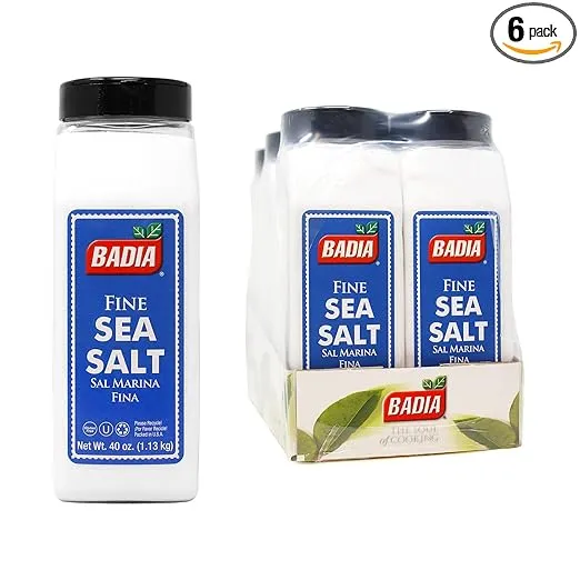 Badia Sea Salt Fine, 40 oz (Pack of 6)