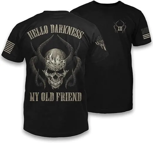 Hello Darkness T-Shirt Patriotic Tribute Tee | American Pride Veteran Support Shirt | 100% Cotton Military Apparel