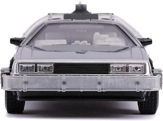 Jada 1:24 Diecast Back to The Future 2 Time Machine with Lights,Silver