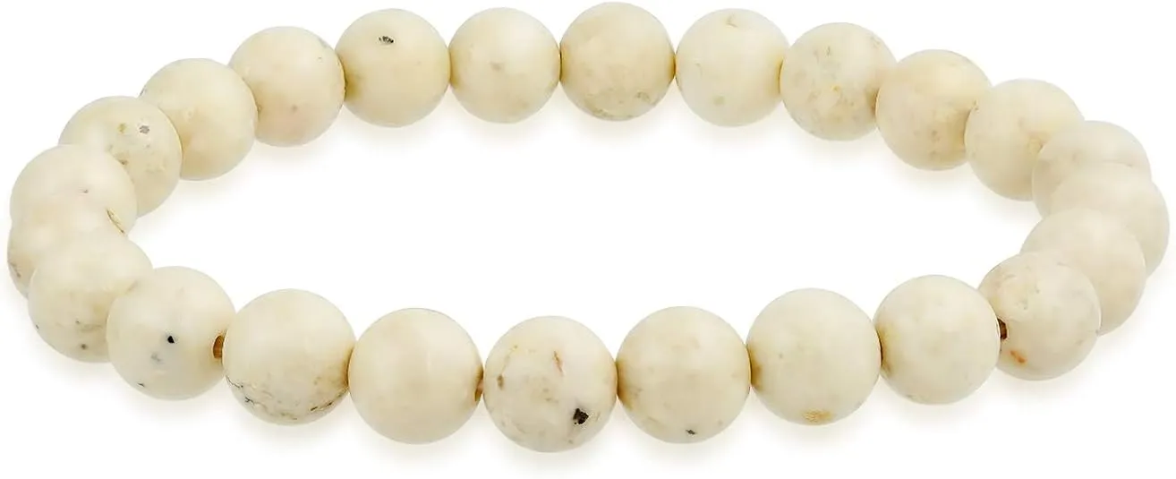 Bling Jewelry Natural Multi Color Semi Precious Gemstone Round Bead 8MM Strand Stackable Stretch Bracelet for Women Men Teen Unisex