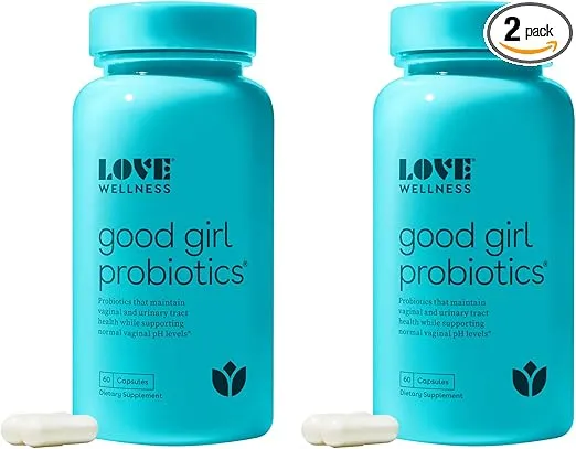 Love Wellness Good Girl Probiotics | Women's Vaginal Health Supplement | Vaginal Probiotics for Women pH Balance & Urinary Tract Health | Support Vaginal Odor & Flora | 120 Count