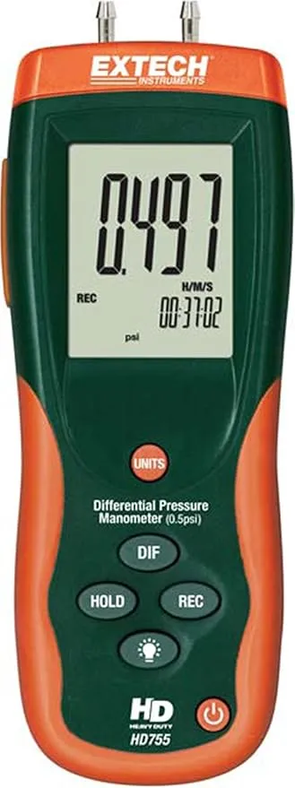 Extech HD755 Differential Pressure Manometer- 0.5PSI