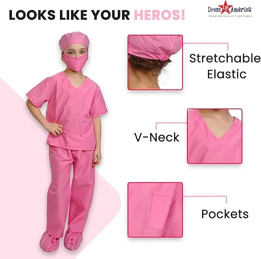 Dress Up America Doctor Scrubs For Kids - Doctor And Nurse Costume For Children