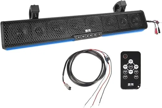 BELVA 27" 500W Weatherproof UTV/ATV/Powersports Bluetooth Soundbar with 8 Speakers and LED Lighting