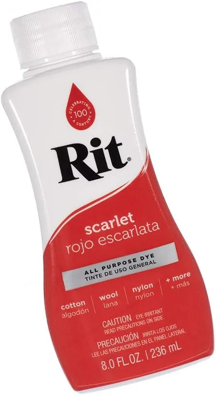 Rit Dye Liquid – Wide Selection of Colors – 8 Oz. (Scarlet)