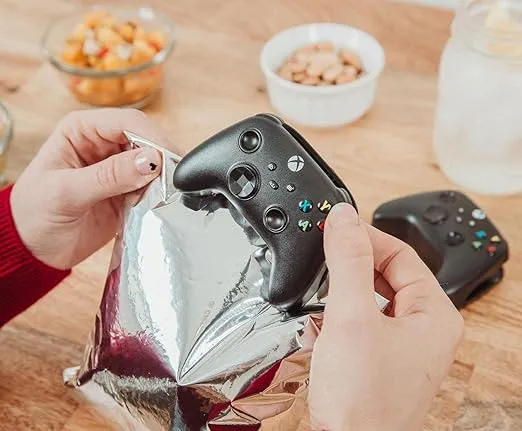 Xbox Controller Heavy Duty Chip Clips, Set of 4 | Plastic Bag Clamps For Snacks and Food Storage With Air Tight Seal Grip | Useful Home & Kitchen Decorations, Cute Video Game Gifts and Collectibles