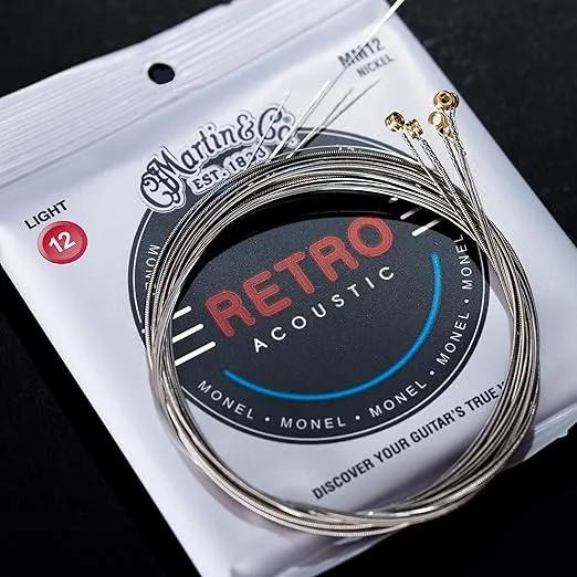 Martin Retro Acoustic MM12 Light-Gauge Guitar Strings, Monel Nickel