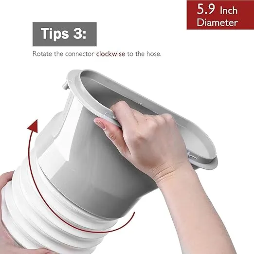 TURBRO Portable Air Conditioner Universal Exhaust Hose - 5.9 Inch Diameter, 78 Inch Length, Clockwise Thread