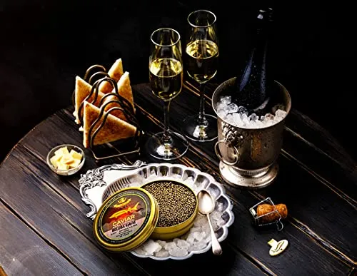 OVERNIGHT SHIPPING - OLMA Beluga Hybrid Sturgeon Black Caviar from Italy - Rated Top Caviar in the World - 0.5 oz / 14 g