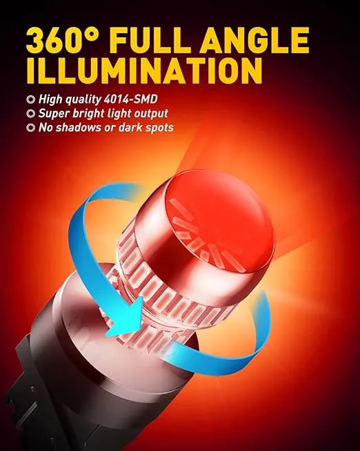 AUXITO LED Brake Tail Light Bulbs 3156 3157 LED Bulb Red 400% Brighter 3056 3057 3047 4057 LED Bulbs for Tail Stop Brake Signal Parking Lights, Brilliant Red