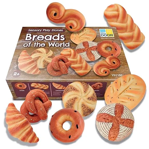 Yellow Door Sensory Play Stones, Breads of The World, Set of 8