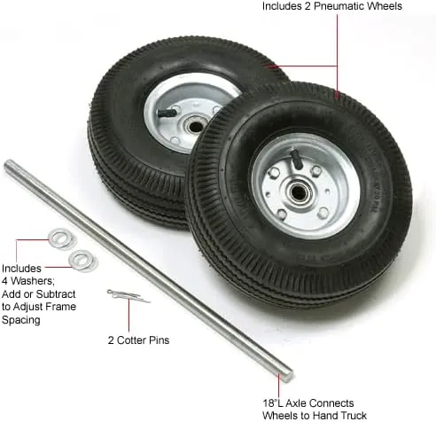 Global Industrial Replacement Pneumatic 10" Hand Truck Wheel Kit