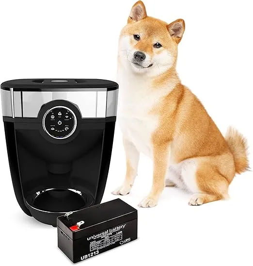 Feeder-Robot by Whisker, Black with Clear Hopper; includes Backup Battery; Smart, Automatic Pet Feeder, Feed Your Cat or Dog from Anywhere, Designed & Assembled in USA