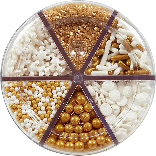 Wilton Sprinkle Mix, Gold/White, 6 Cell, Non Toxic