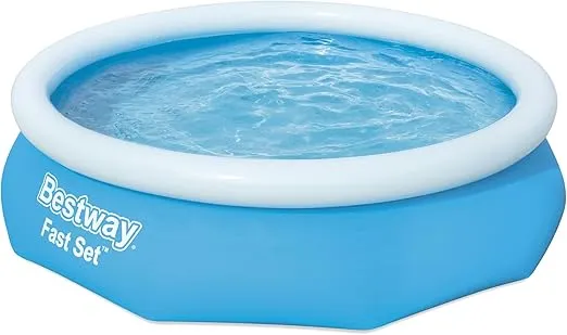Bestway 57269E Fast Set Up 10ft x 30in Outdoor Round Inflatable Above Ground Swimming Pool Set with 330 GPH Filter Pump, Blue