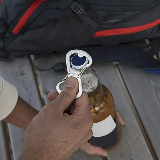 Nite Ize SBO-03-11 Ahhh Dual Bottle Opener Carabiner, 1 Count, Stainless