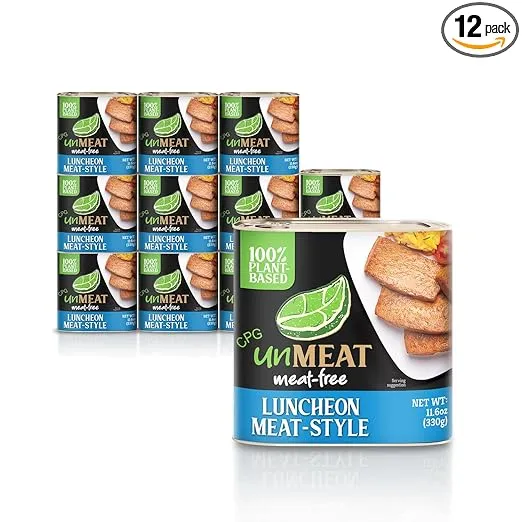 unMEAT Plant Based Meat | Easy to Prepare Plant Based Protein | Vegan Meat with Less Calories, Luncheon Meat Style, (Pack of 12)