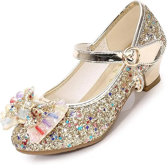 Cadidi Dinos Girls Dress Shoes Wedding Party Heel Mary Jane Princess Flower Shoes (Toddler/Little Kid/Big Kid)