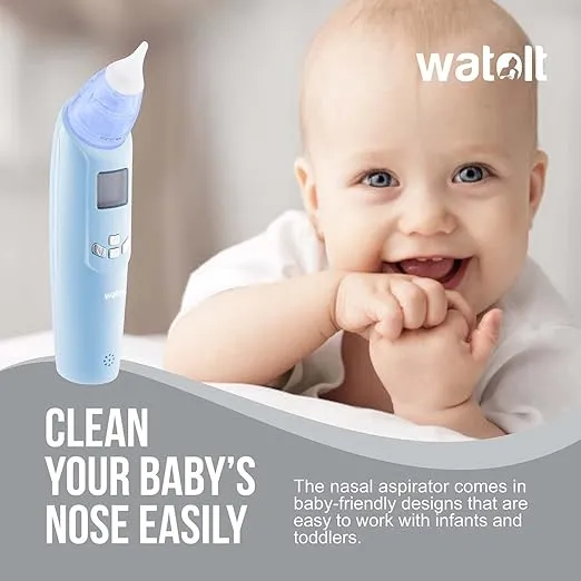 Baby Nasal Aspirator - Electric Nose Suction for Baby - Automatic Booger Sucker for Infants - Battery Powered Snot Mucus Remover for Kids Toddlers
