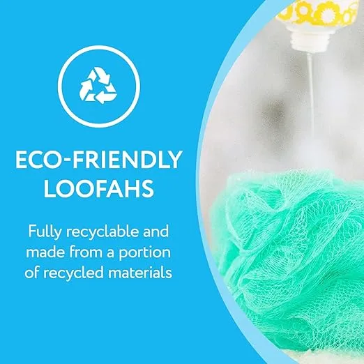 IMPRESA 6-Pack Eco-Friendly Loofah/Loofa/Mesh Bath and Shower Sponge - Loufa/Luffa/Lufa/Poof/Pouf - Loofahs/Loofas for Men and Women - Bulk Body Puffs