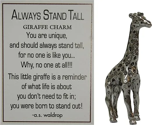 Always Stand Tall Giraffe Charm with Story Card New