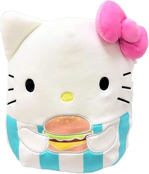 Squishmallows 8/'' Hello Kitty with Hamburger, SQK2230