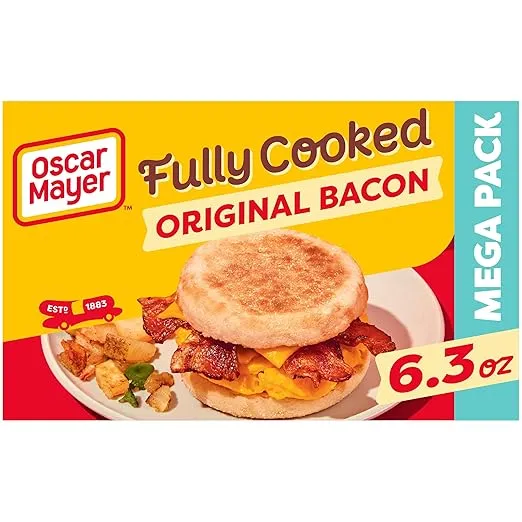 Oscar Mayer Original Fully Cooked Bacon Slices Mega Pack, 6.3 oz. Box, 23-25 Slices
