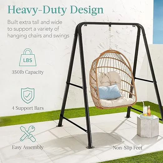 Best Choice Products Hammock Chair Stand, 75in Tall Heavy Duty Indoor Outdoor Steel Hanging Base w/Hardware - Stand Only