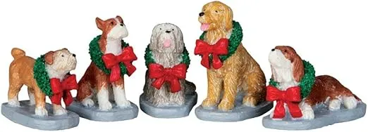 Lemax Village Collection Christmas Pooch, Set of 5 #32138