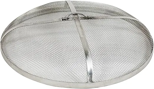Sunnydaze Rust-Resistant Stainless Steel Fire Pit Spark Screen Cover - 40-Inch Diameter