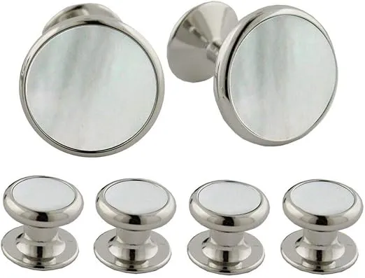 Mother of Pearl and Brass Stud Set