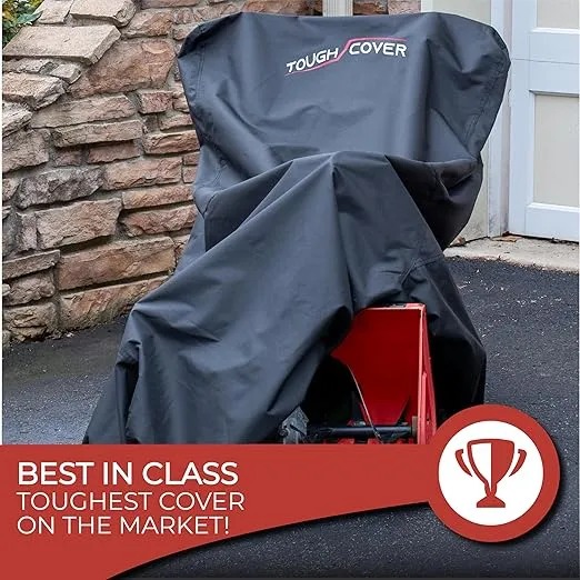 Tough Cover Snow Blower Cover Waterproof Heavy Duty 600D Marine Grade Fabric - Universal Snow Blower Cover Outdoor Protection Against Water, UV, Wind, (Black) - Snow Blower Covers - Snow Thrower Cover