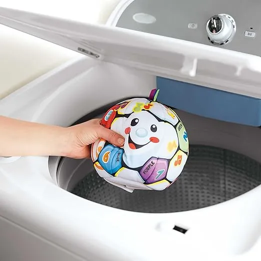 Fisher-Price Baby Learning Toy Laugh & Learn Singin’ Soccer Ball Musical Plush with Sounds & Phrases for Infants Ages 6+ Months