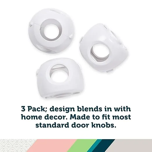 Safety 1st Parent Grip Door Knob Covers 3 Pack, Crystal Clear