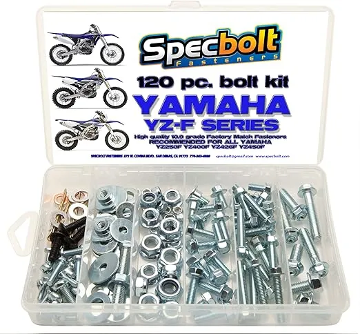 120pc Bolt Kit for Yamaha YZ250F YZ400F YZ426F YZ450F OEM Spec Matching Hardware Fasteners for Maintenance Restoration YZF250 YZF400 YZF426 YZF450 YZF 250 400 426 450