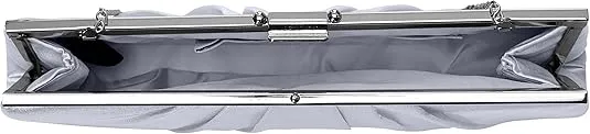 Jessica McClintock Blaire Women's Satin Frame Evening Clutch Bag Purse with Shoulder Chain Included
