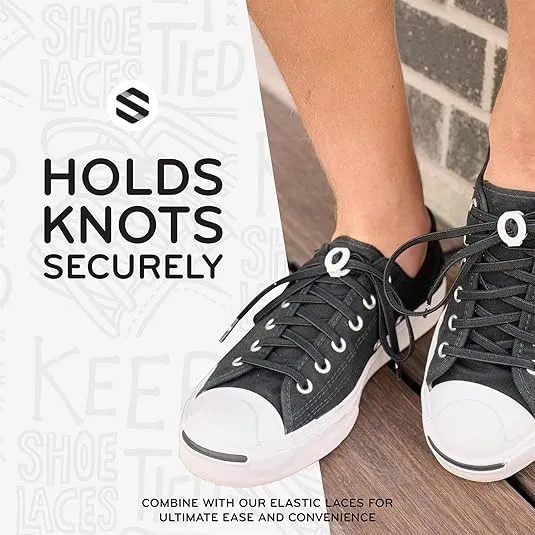 THE ORIGINAL STRETCHLACE Shoelace Knot Clips Keep Shoe Laces Tied & Secure | Shoelace Bow Clip Accessory
